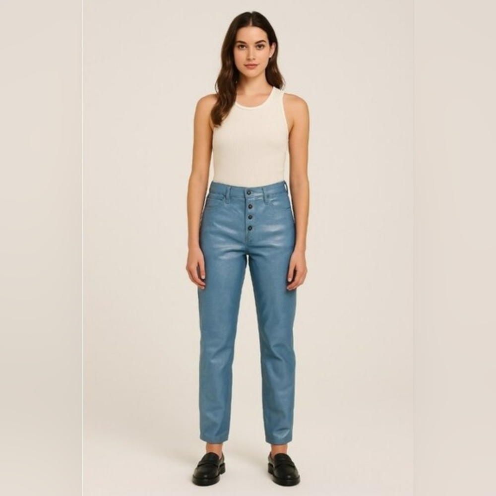 Dr Martens Airwair Blue Coated Jeans with Button Fly